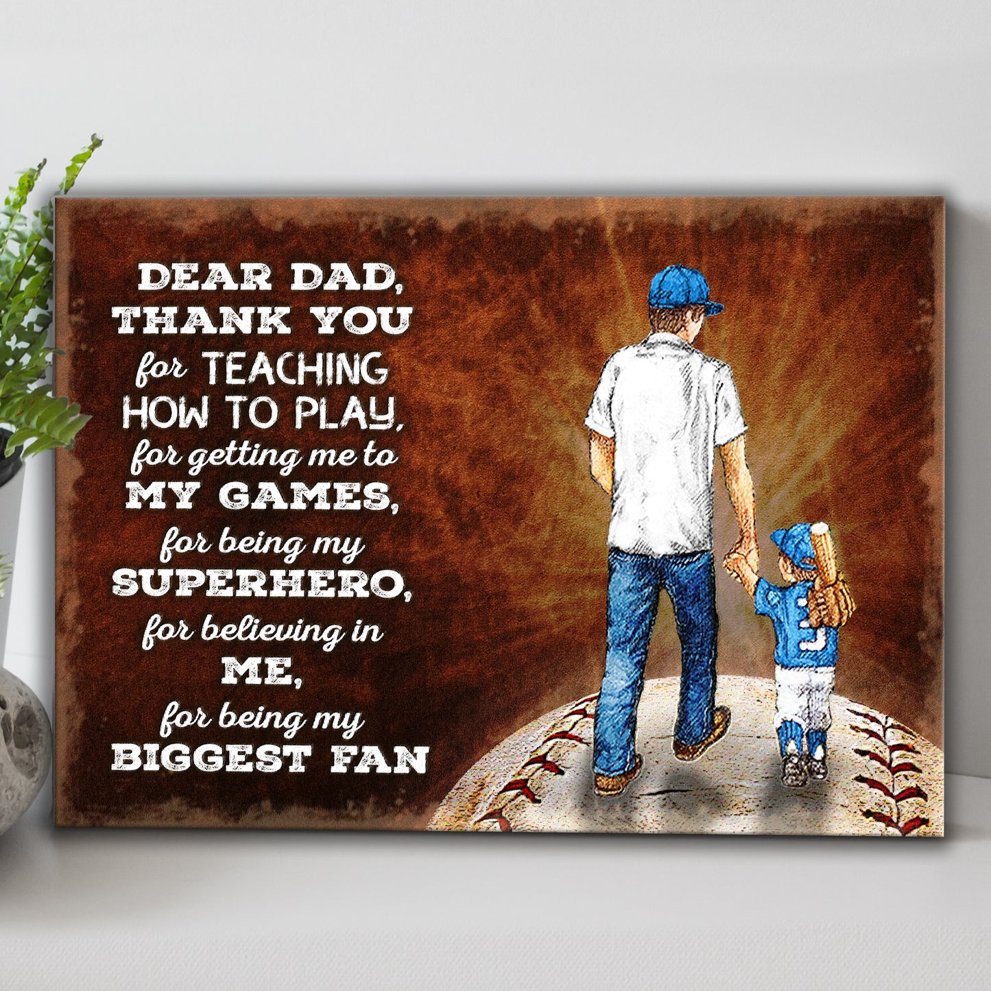 Thank You For Being My Biggest Fan Happy Father's Day Sign - Image by Tailored Canvases