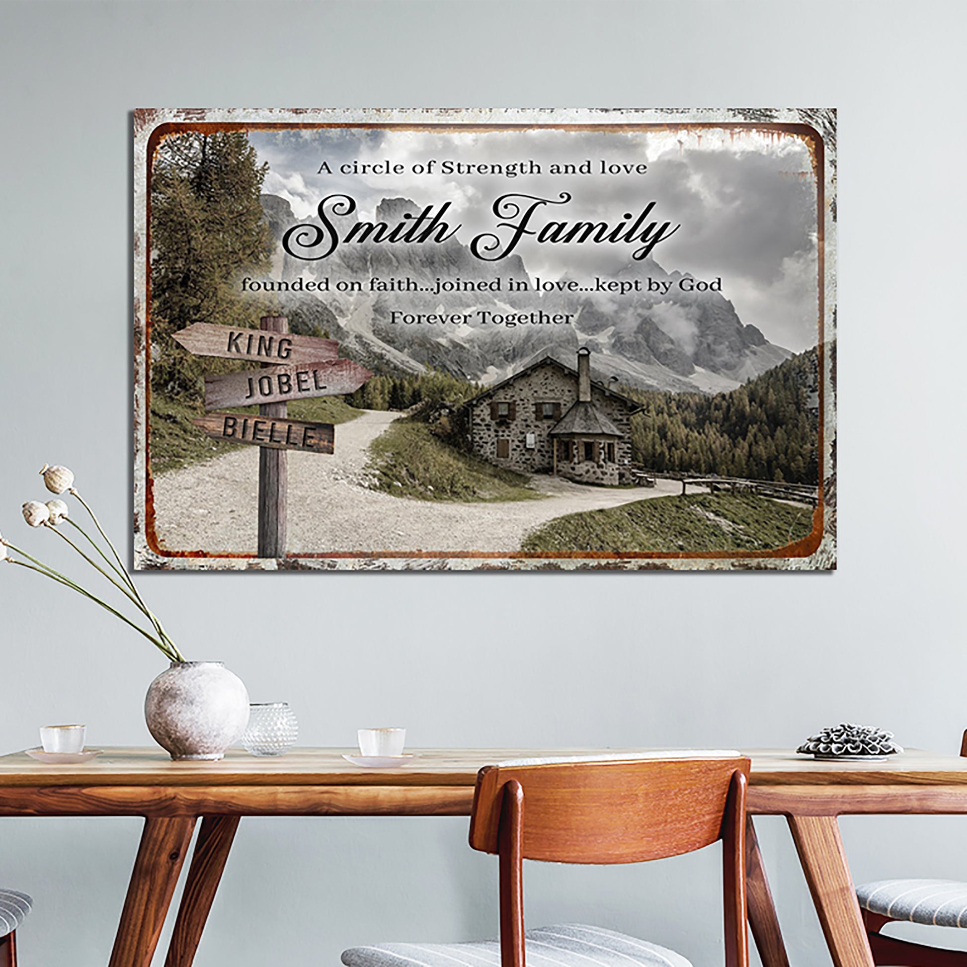 Family Mountain Home Sign II  - Image by Tailored Canvases