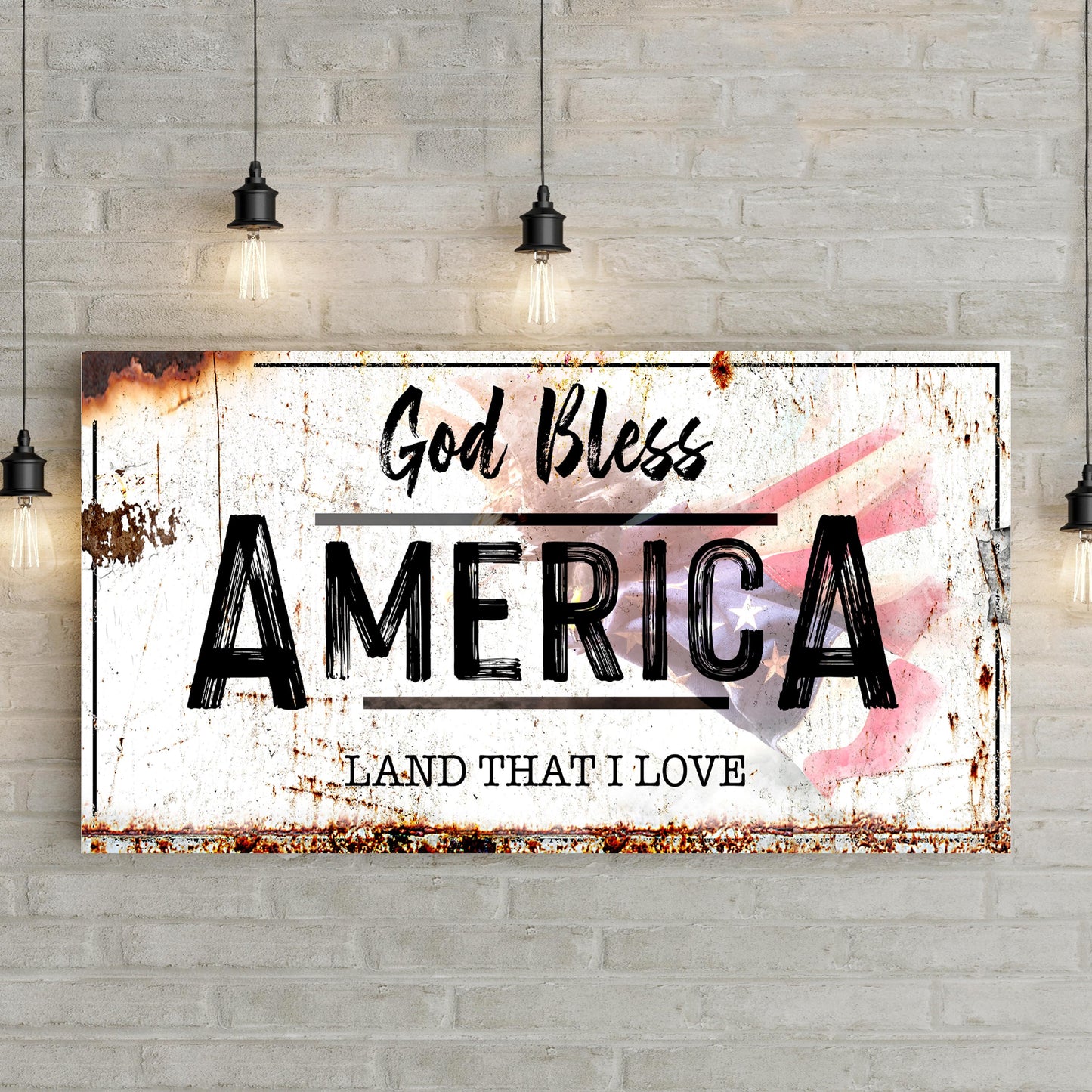 God Bless America Sign IX  - Image by Tailored Canvases