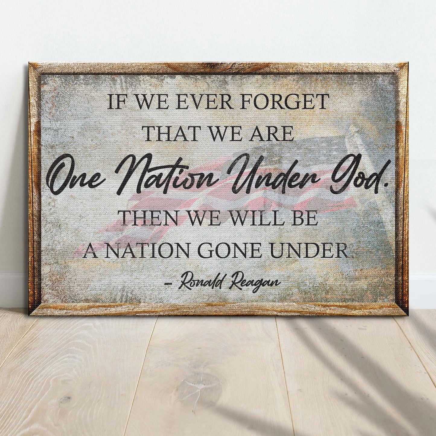 One Nation Under God Ronald Reagan Sign III - Image by Tailored Canvases