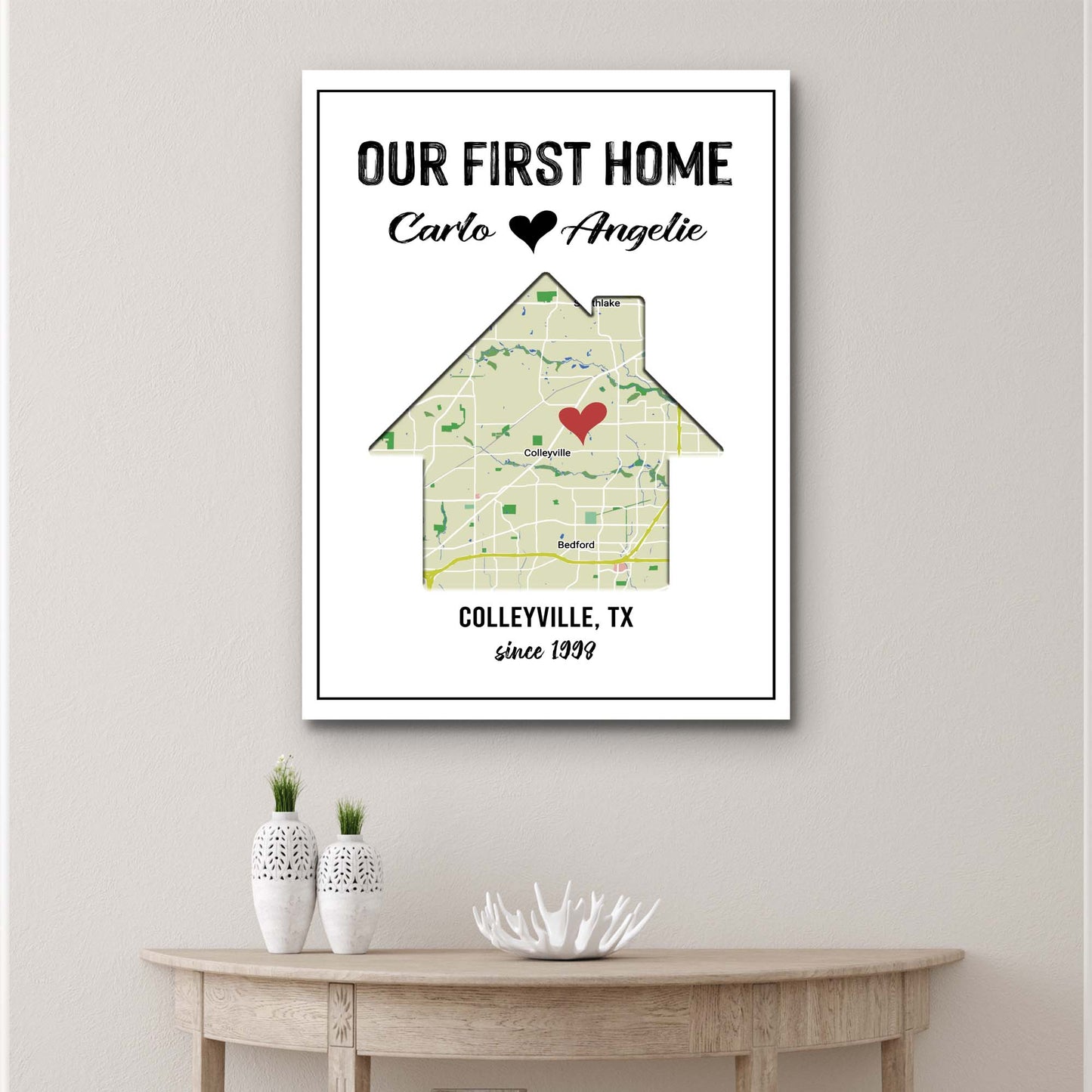 Home Map Sign II | Customizable Canvas - Image by Tailored Canvases
