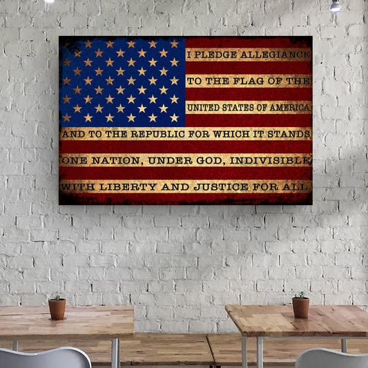 I Pledge Allegiance To The Flag Of USA Sign - Image by Tailored Canvases