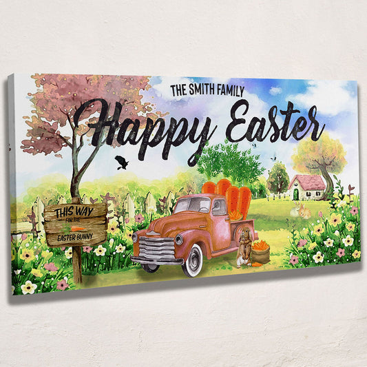 Family Happy Easter Sign  - Image by Tailored Canvases