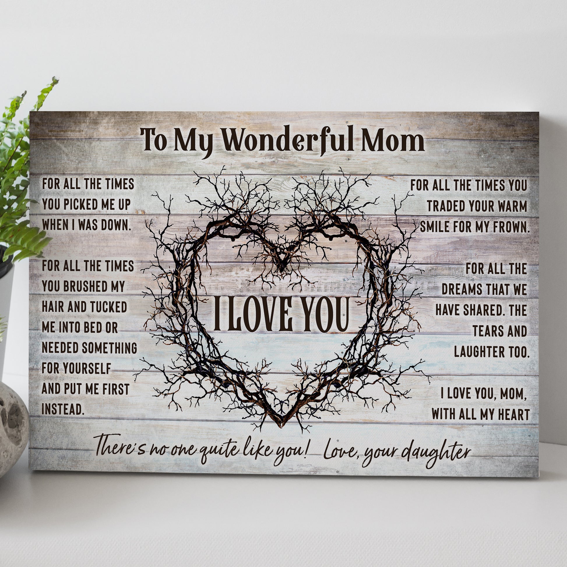 To My Wonderful Mom Happy Mother's Day Sign - Image by Tailored Canvases