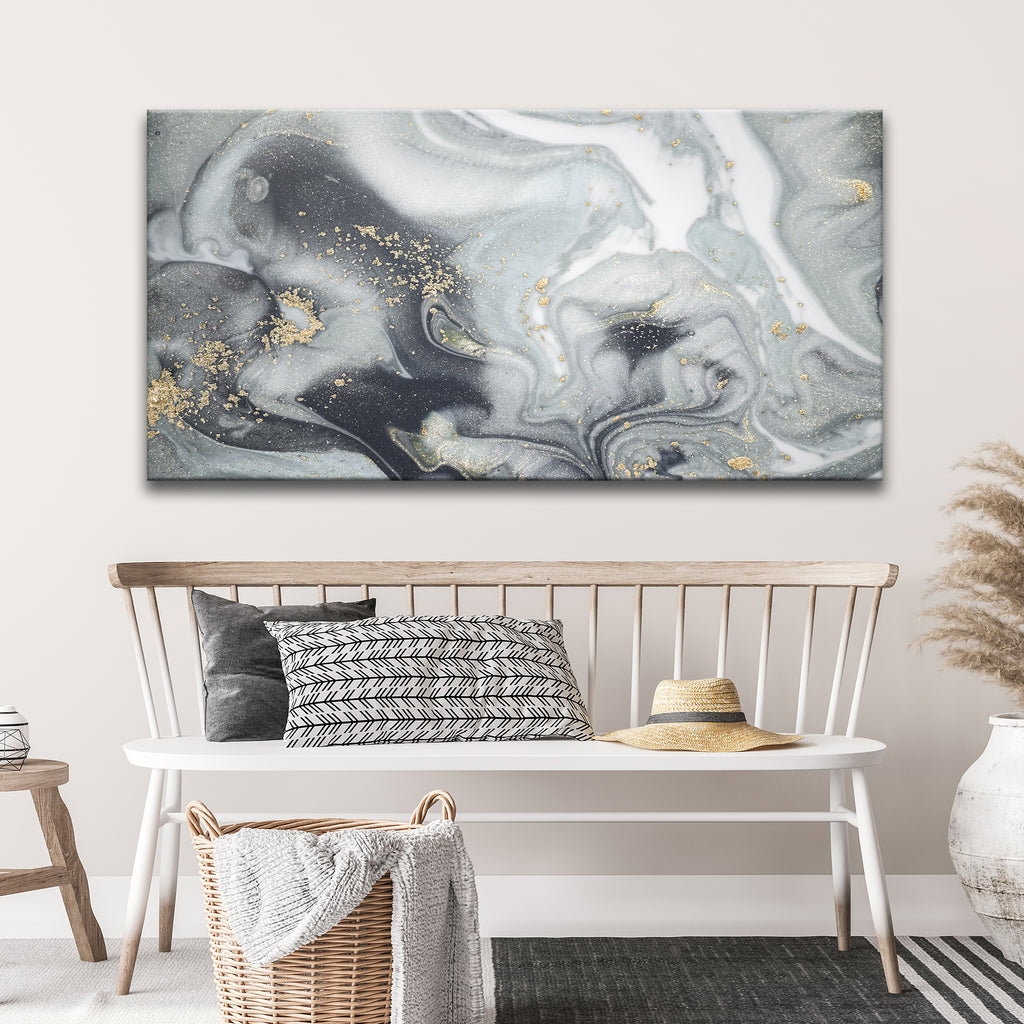 Splash Grey Abstract Canvas Wall Art by Tailored Canvases 