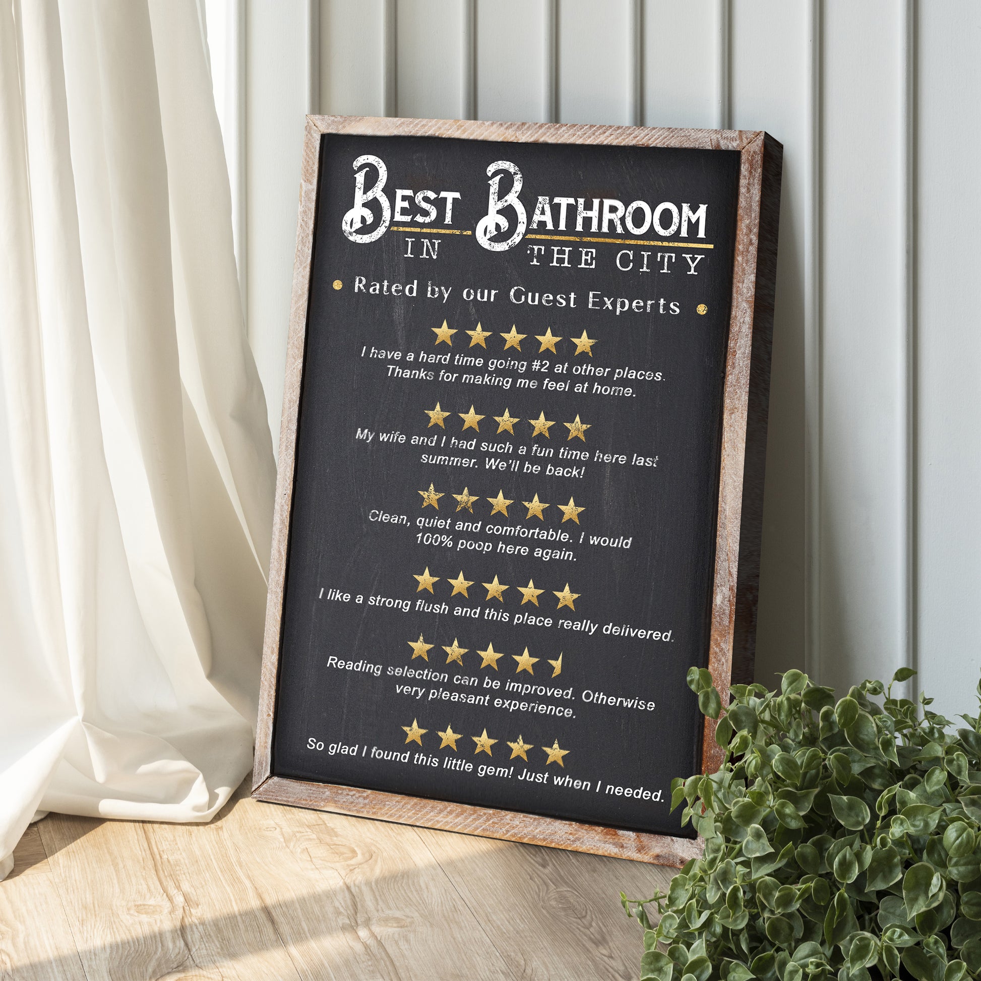 Best Bathroom In The City Sign II Style 1 - Image by Tailored Canvases