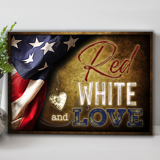 Red White And Love Sign II  - Image by Tailored Canvases