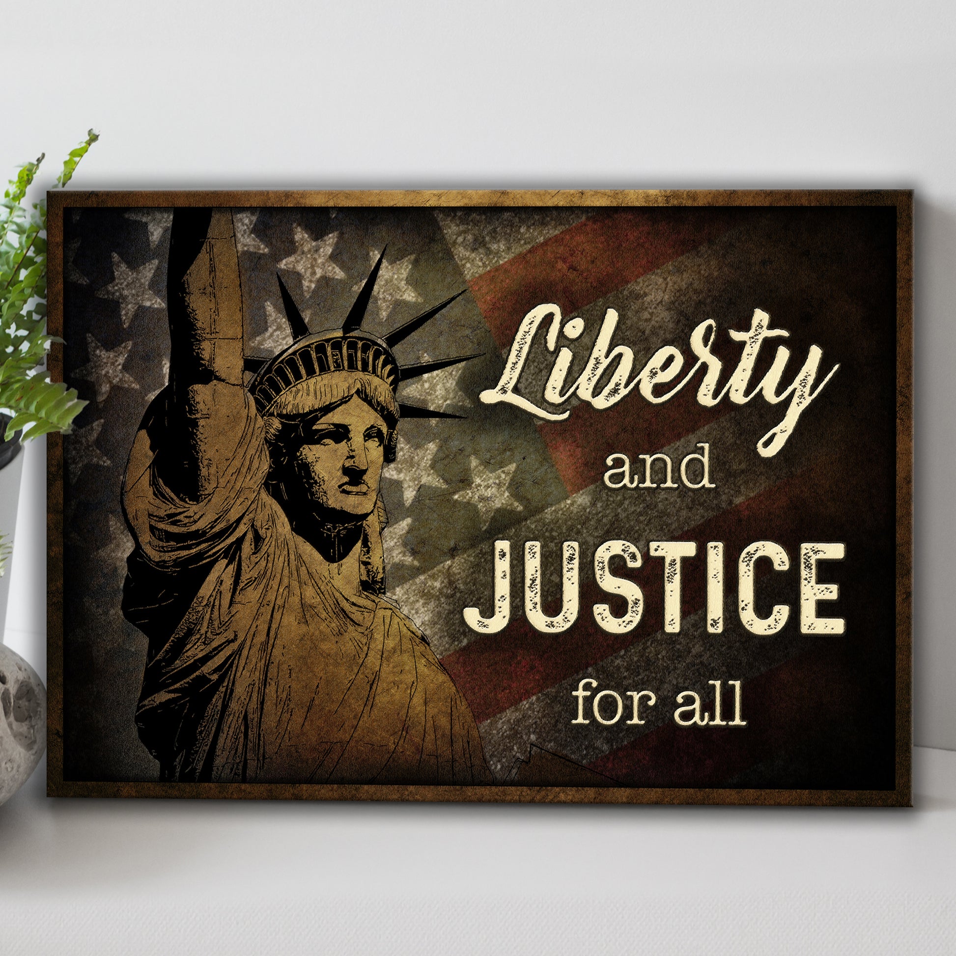Liberty And Justice For All Sign  - Image by Tailored Canvases
