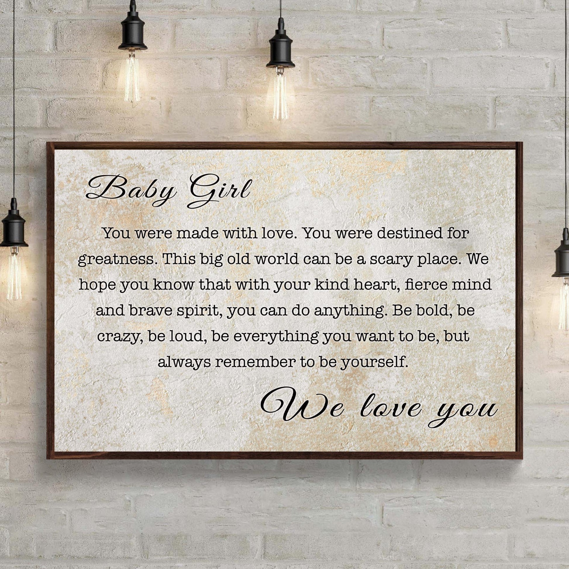 Baby Girl, You Were Made With Love Sign - Image by Tailored Canvases