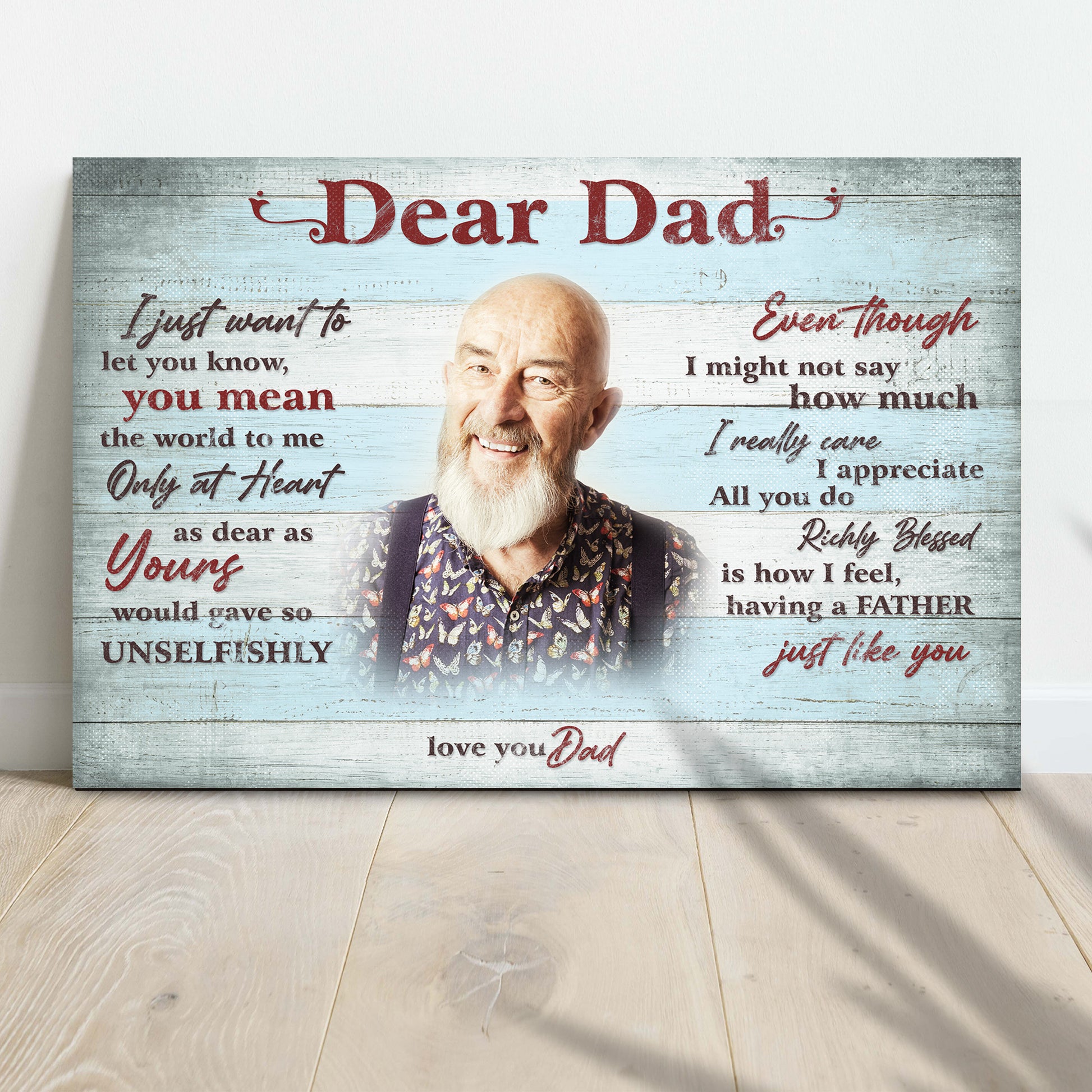 Dear Dad You Mean The World To Me Happy Father's Day Sign Style 1 - Image by Tailored Canvases