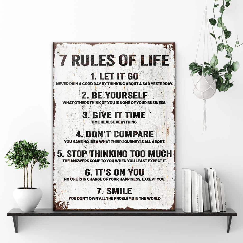 7 Rules Of Life Sign II by Tailored Canvases