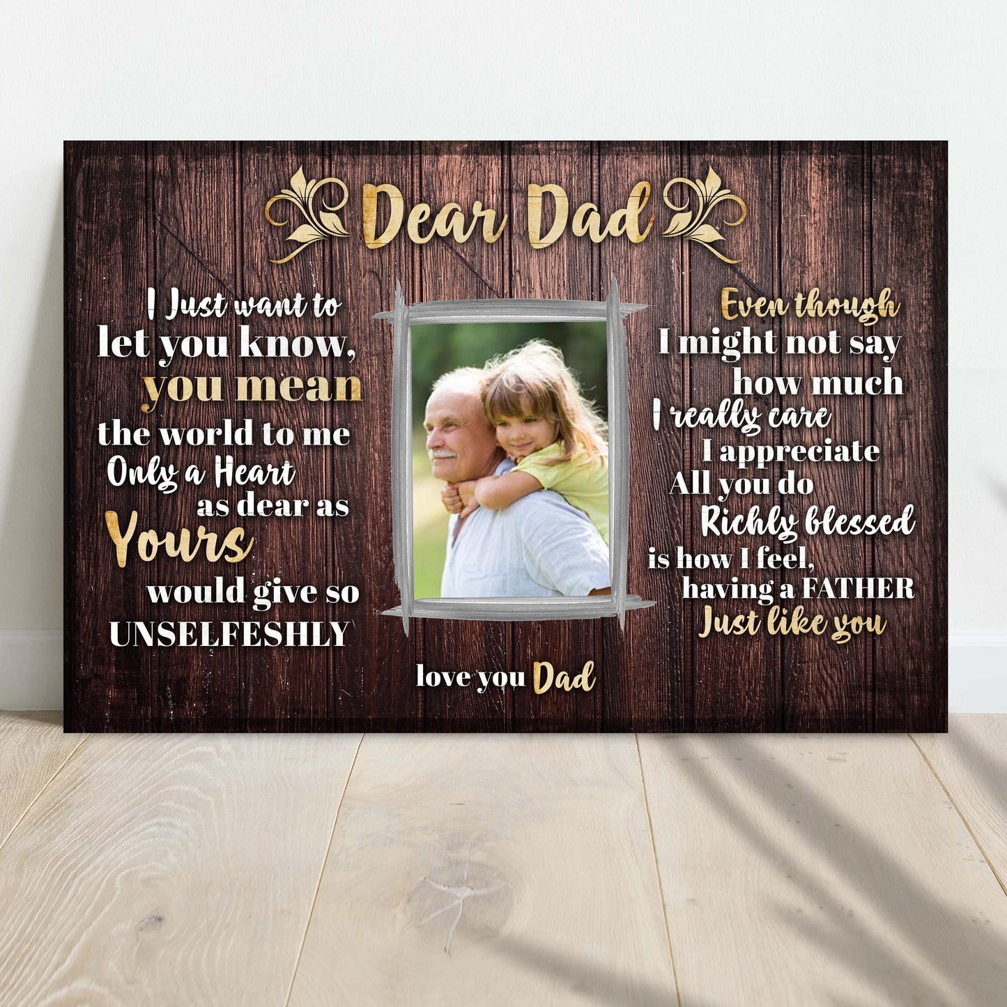 You Mean The World To Me Happy Father's Day Sign  - Image by Tailored Canvases