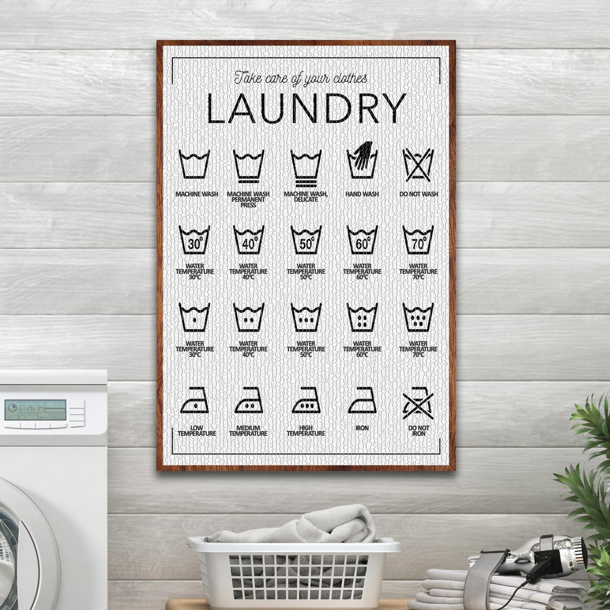 Laundry Symbols Sign II - Image by Tailored Canvases