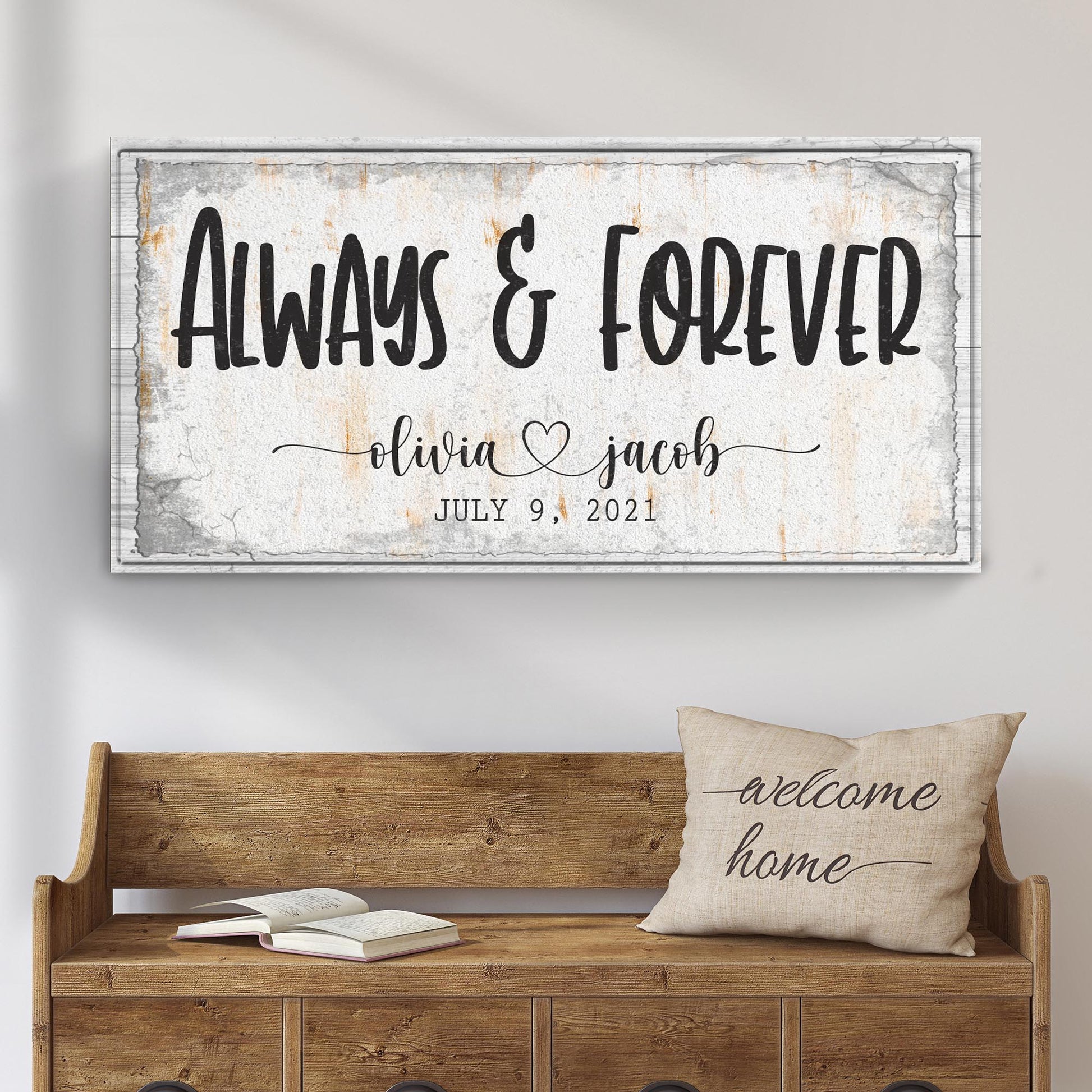 Always And Forever Couple Sign Style 1 - Image by Tailored Canvases