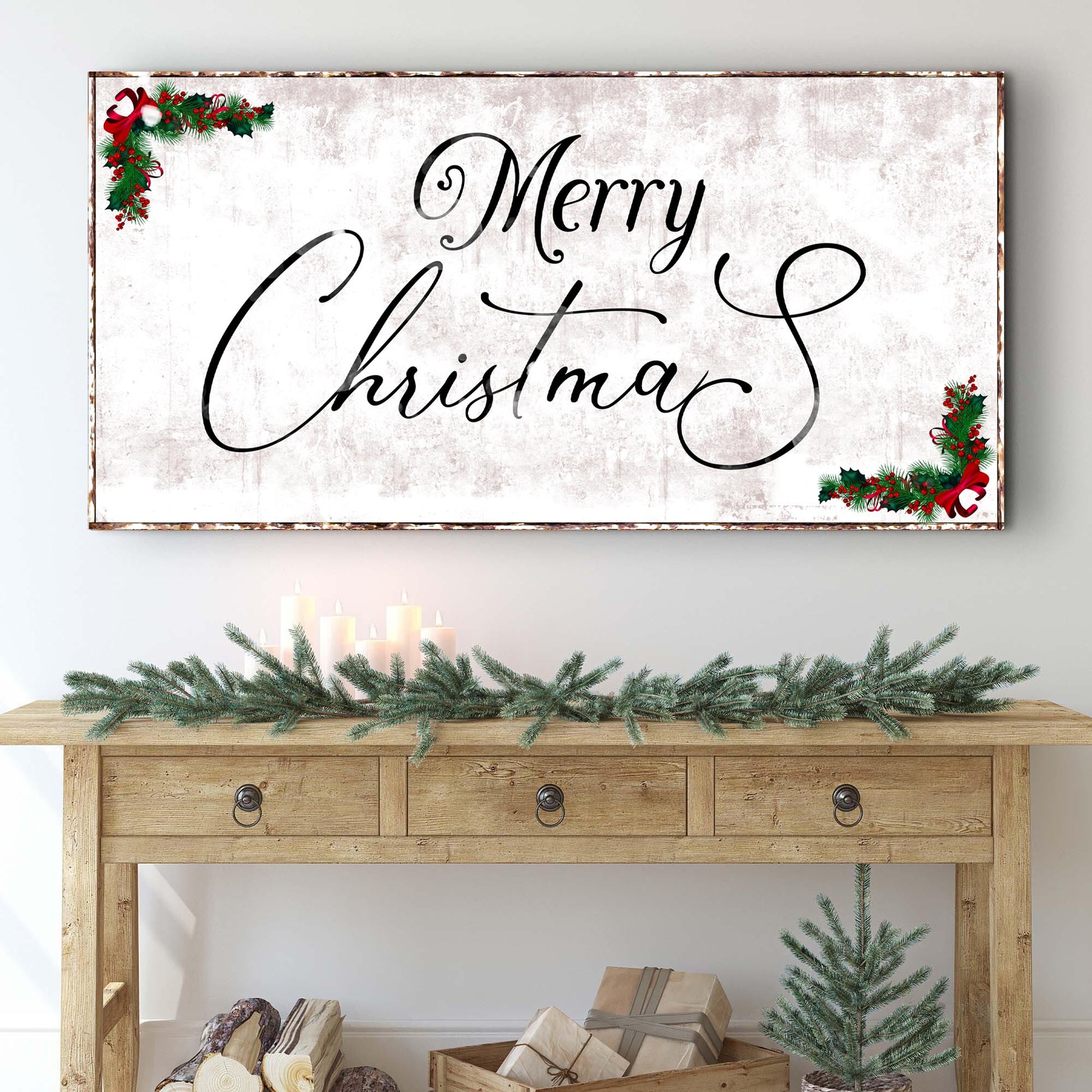 Merry Christmas Sign III Style 1- Image by Tailored Canvases