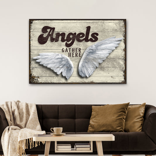 Angels Gather Here Sign II Style 1 - Image by Tailored Canvases