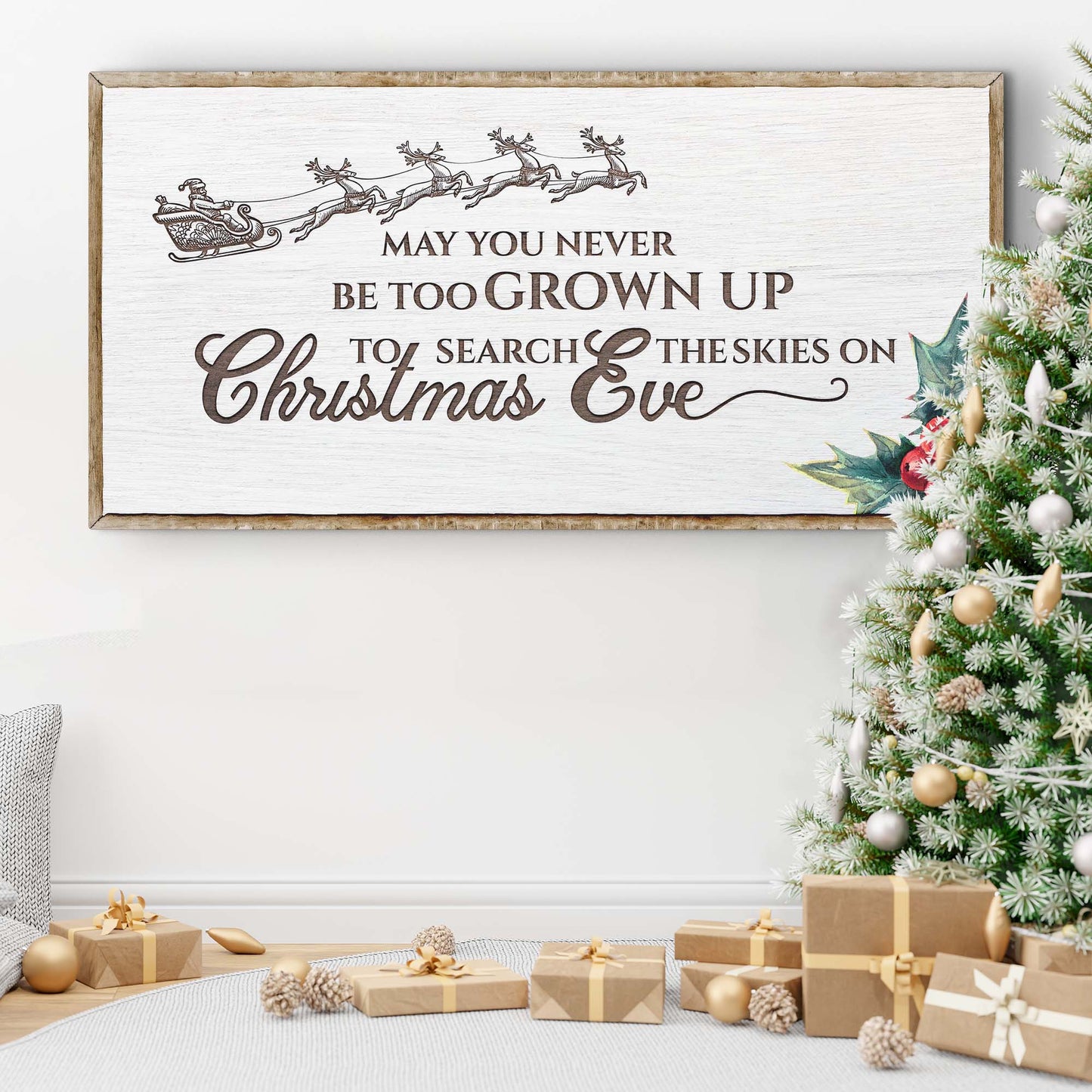 Christmas Eve Farmhouse Sign (Ready to hang) Style 1 - Wall Art Image by Tailored Canvases