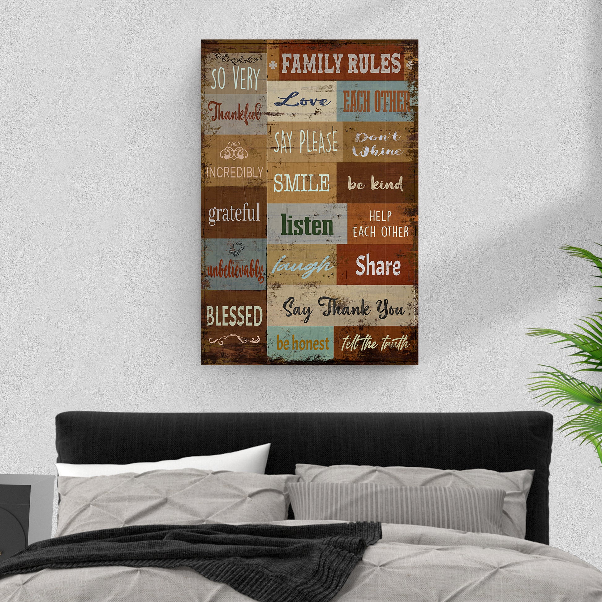 Family Rules Sign Style 1 - Image by Tailored Canvases