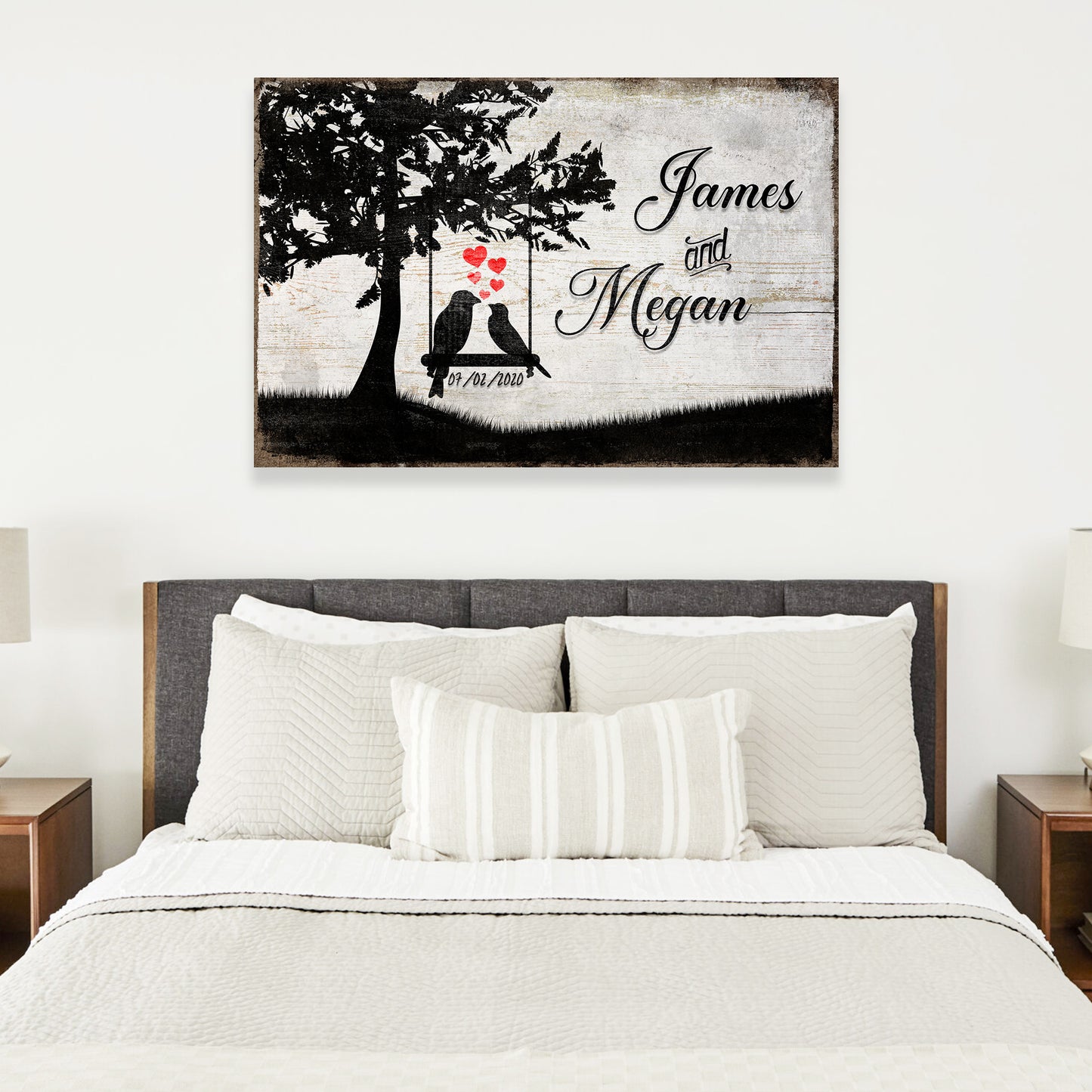 Love Birds On Swing Couple Sign II  - Image by Tailored Canvases