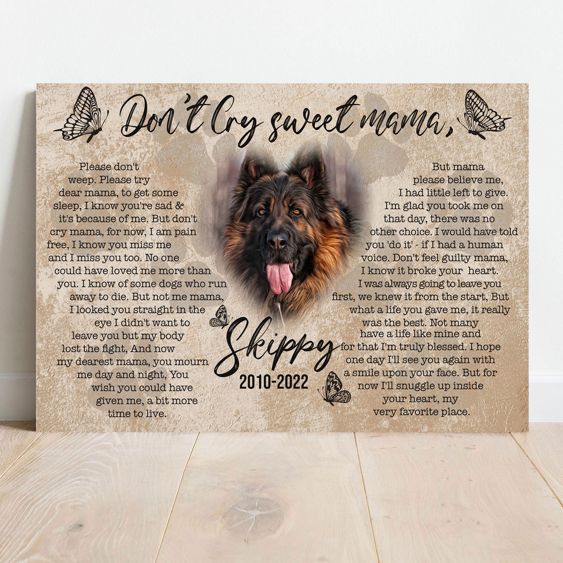 Pet Don't Cry Sweet Mama Sign - Image by Tailored Canvases