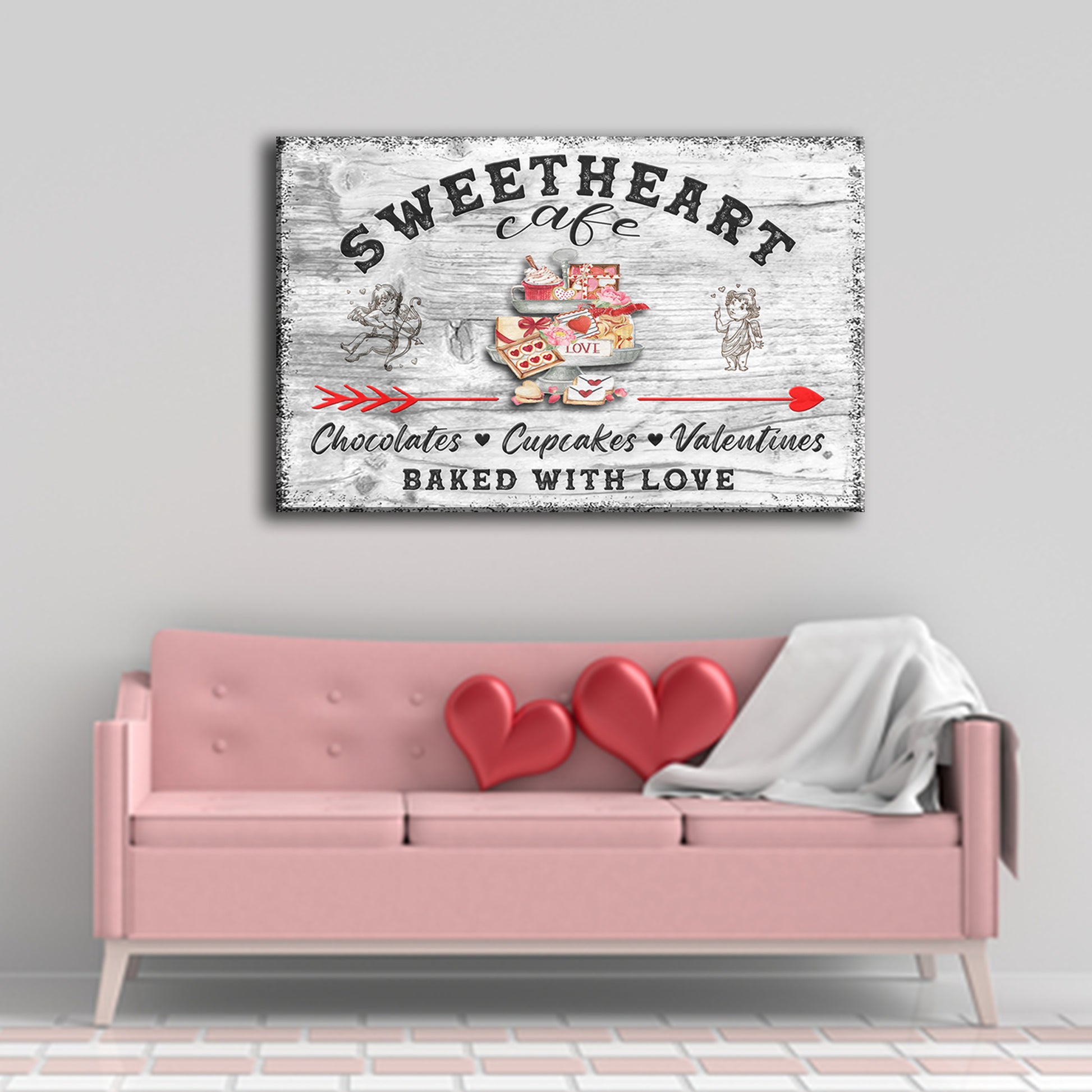 Baked With Love Cafe Sign Style 1 - Image by Tailored Canvases