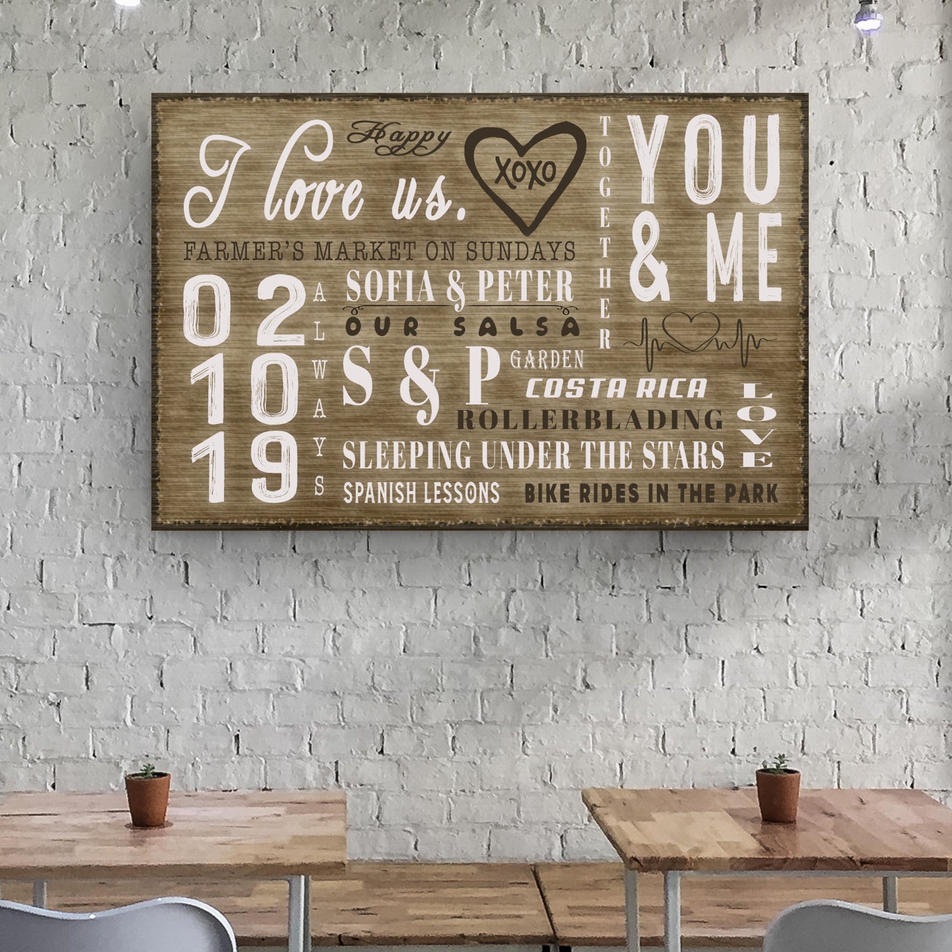 Together You And Me I Love Us Sign  - Image by Tailored Canvases