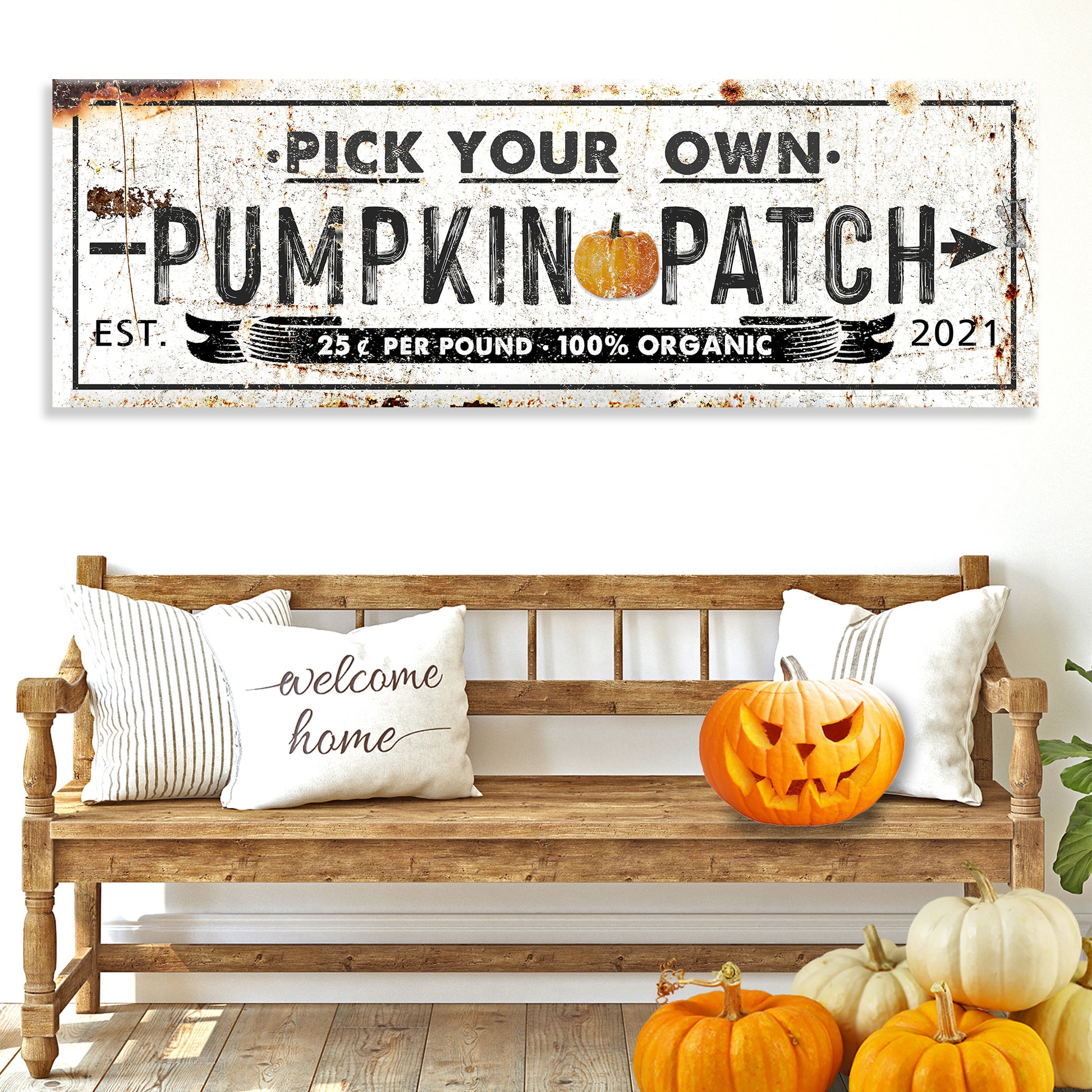Pick Your Own Pumpkin Patch Sign Style 1 - Image by Tailored Canvases