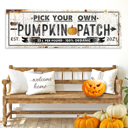Pick Your Own Pumpkin Patch Sign - Image by Tailored Canvases