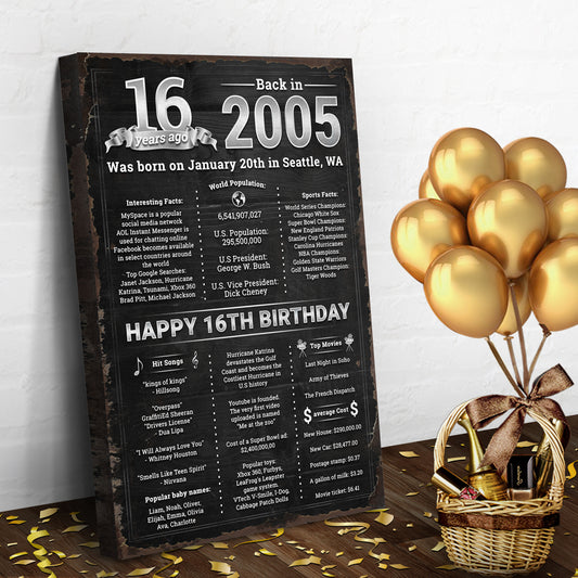 16th Birthday Sign - Image by Tailored Canvases