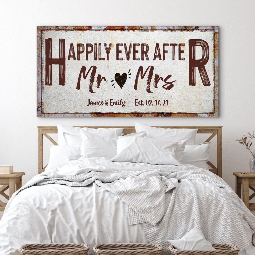 Happily Ever After Couple Sign V | Customizable Canvas by Tailored Canvases