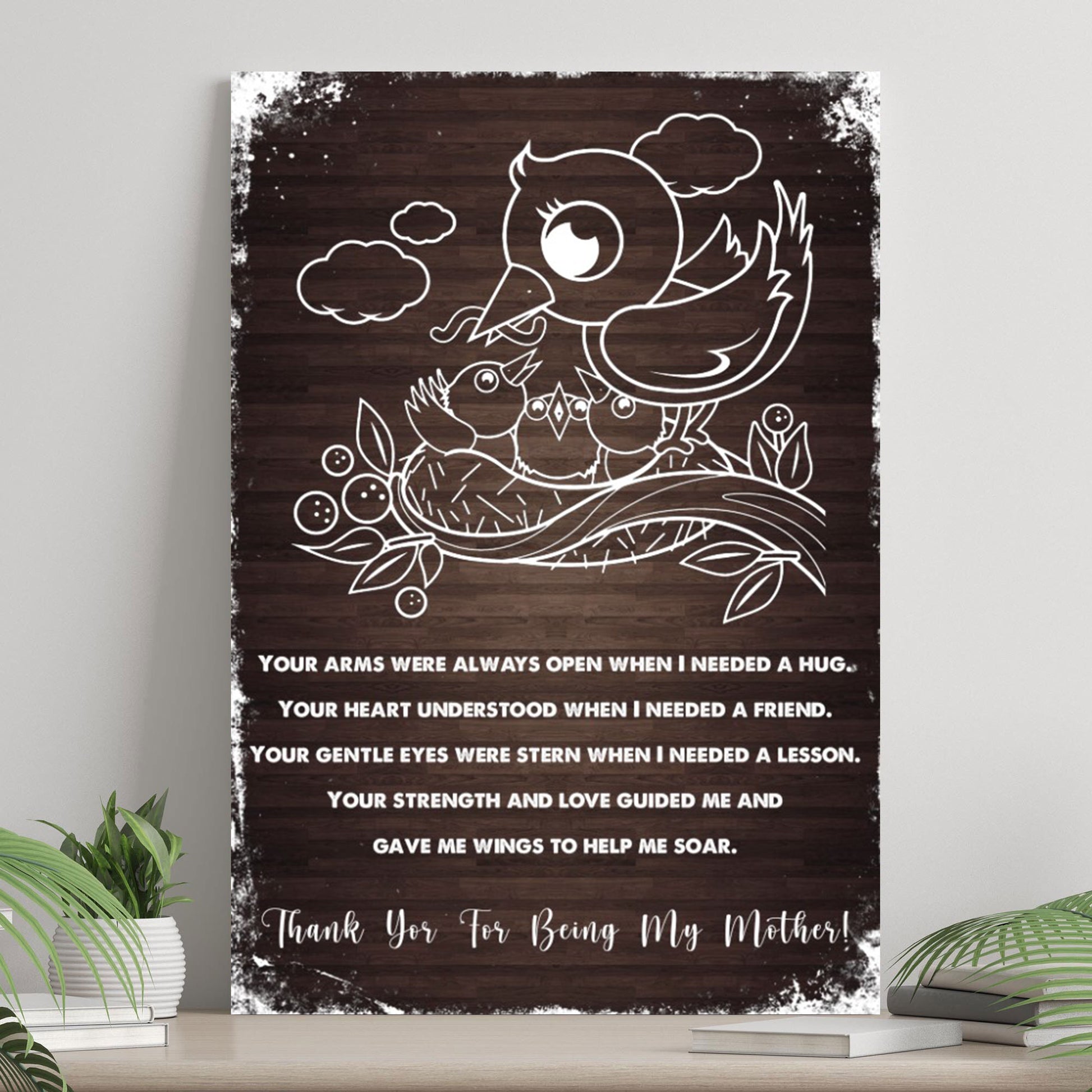Thank You For Being My Mother Happy Mother's Day Sign - Image by Tailored Canvases