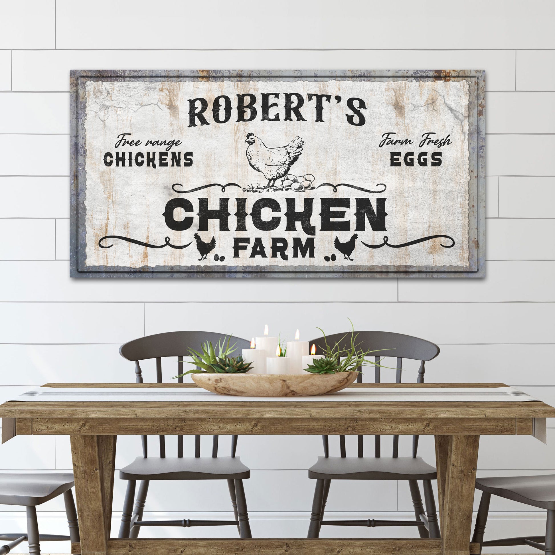 Free Range Chicken Farm Sign - Image by Tailored Canvases