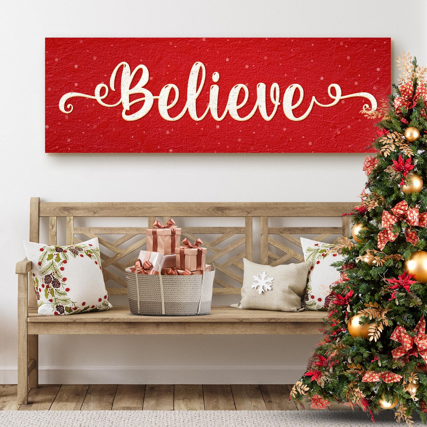 Believe Christmas Theme Sign II - Image by Tailored Canvases