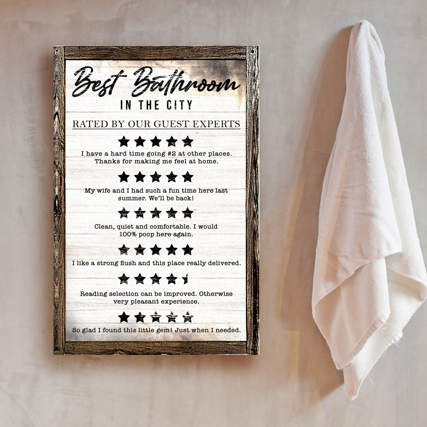 Best Bathroom In The City Sign - Image by Tailored Canvases