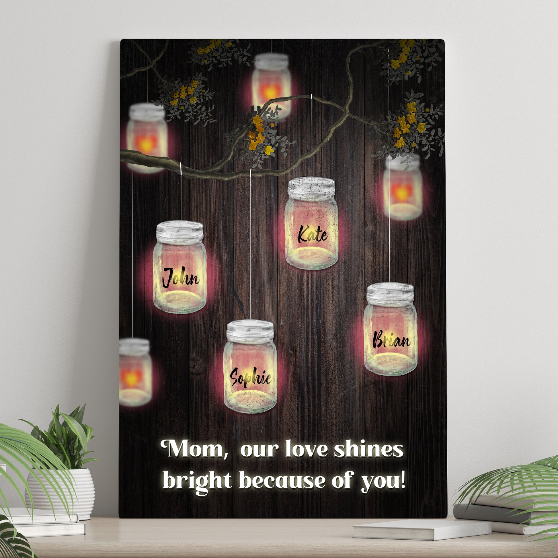 Our Love Shines Bright Because Of You Happy Mother's Day Sign - Image by Tailored Canvases