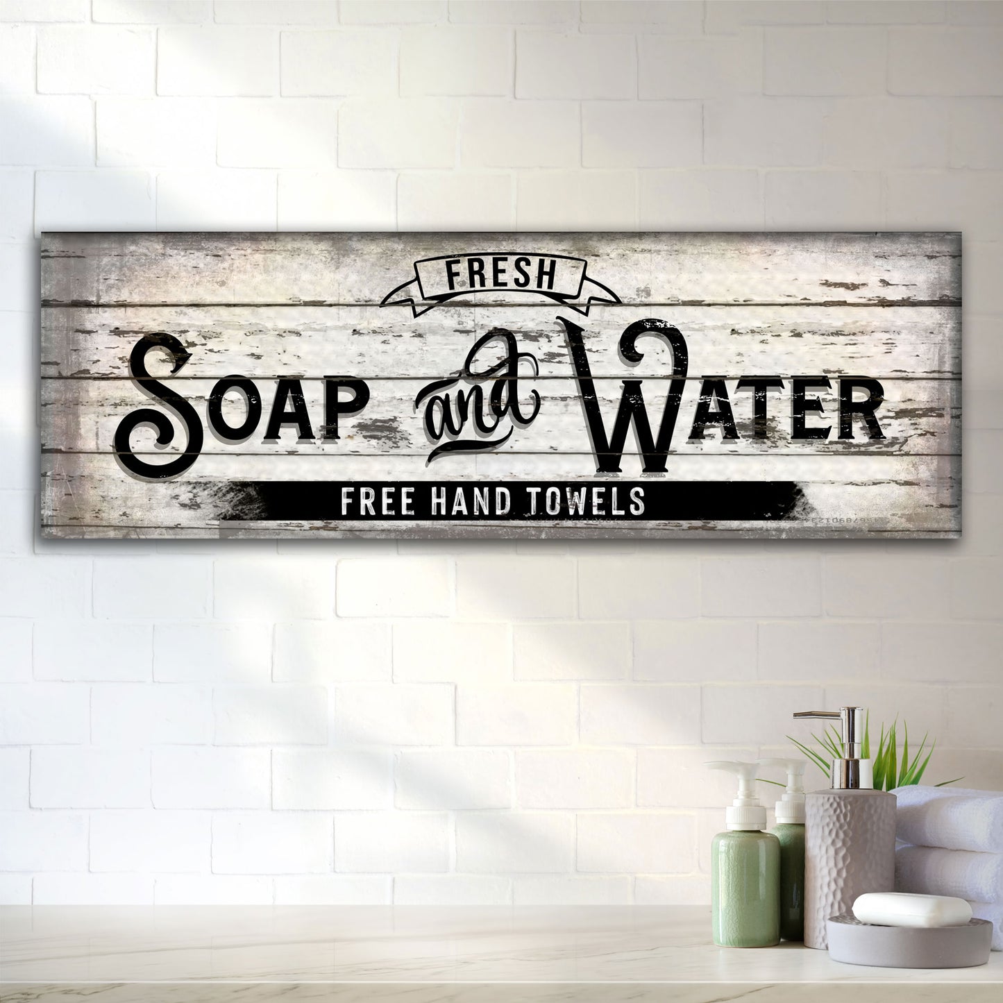 Fresh Soap And Water Family Bathroom Sign - Image by Tailored Canvases