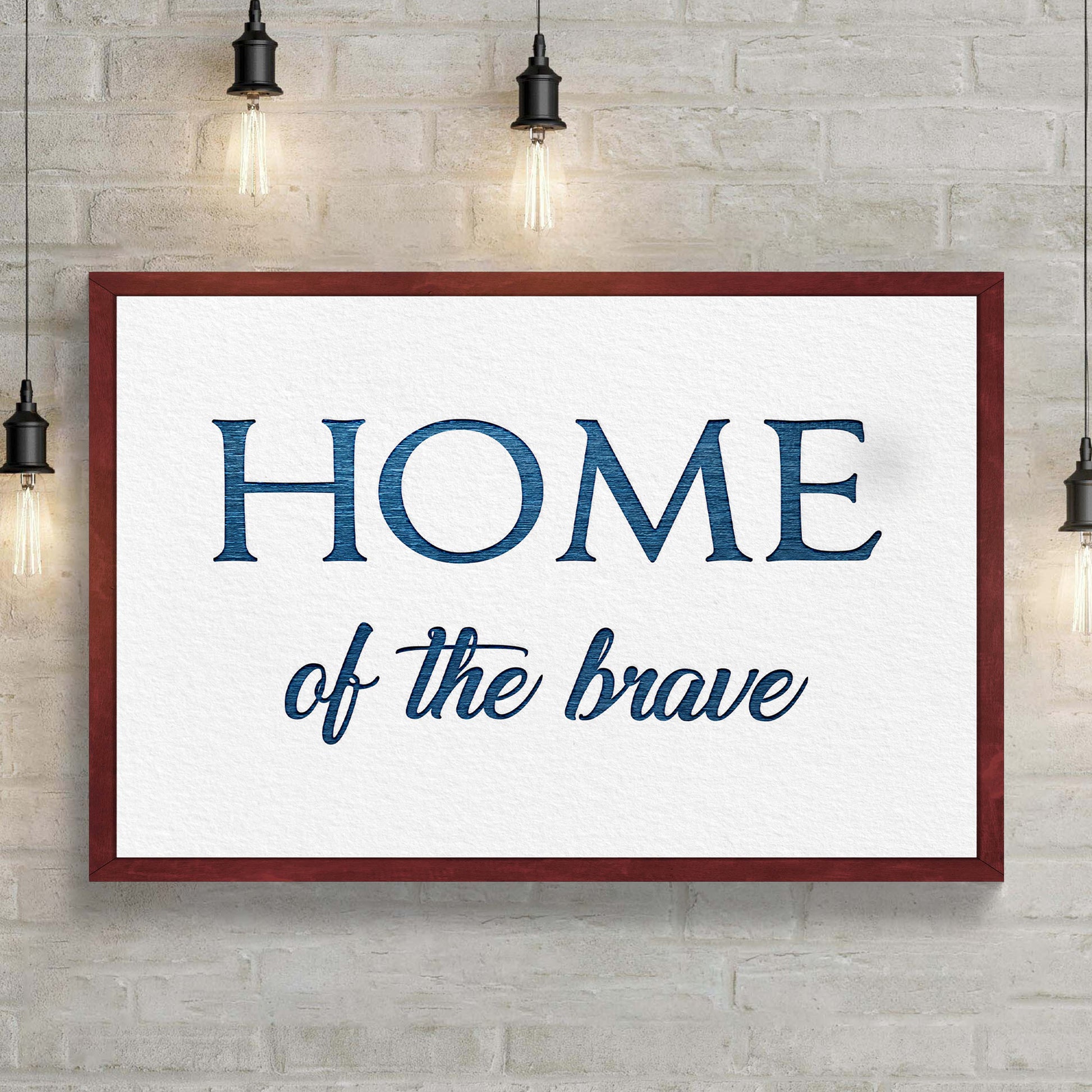Home Of The Brave Patriot Sign  - Image by Tailored Canvases