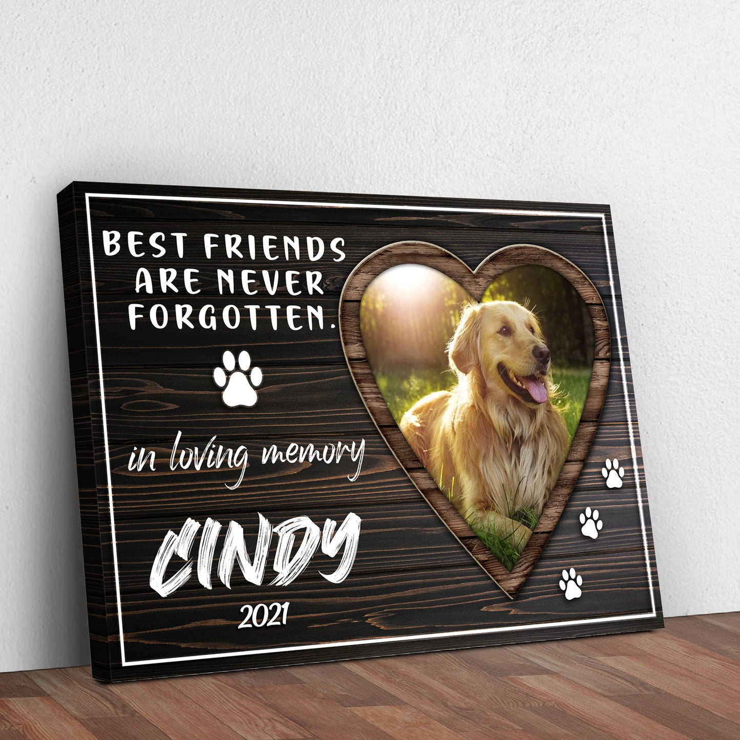Bestfriends Are Never Forgotten Pet Memorial Sign Style 1 - Image by Tailored Canvases