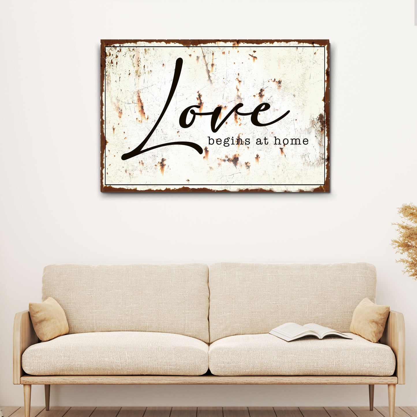 Love Begins At Home Sign - Image by Tailored Canvases