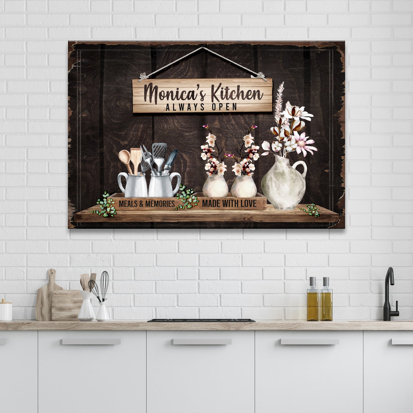 Made With Love Always Open Kitchen Sign - Image by Tailored Canvases