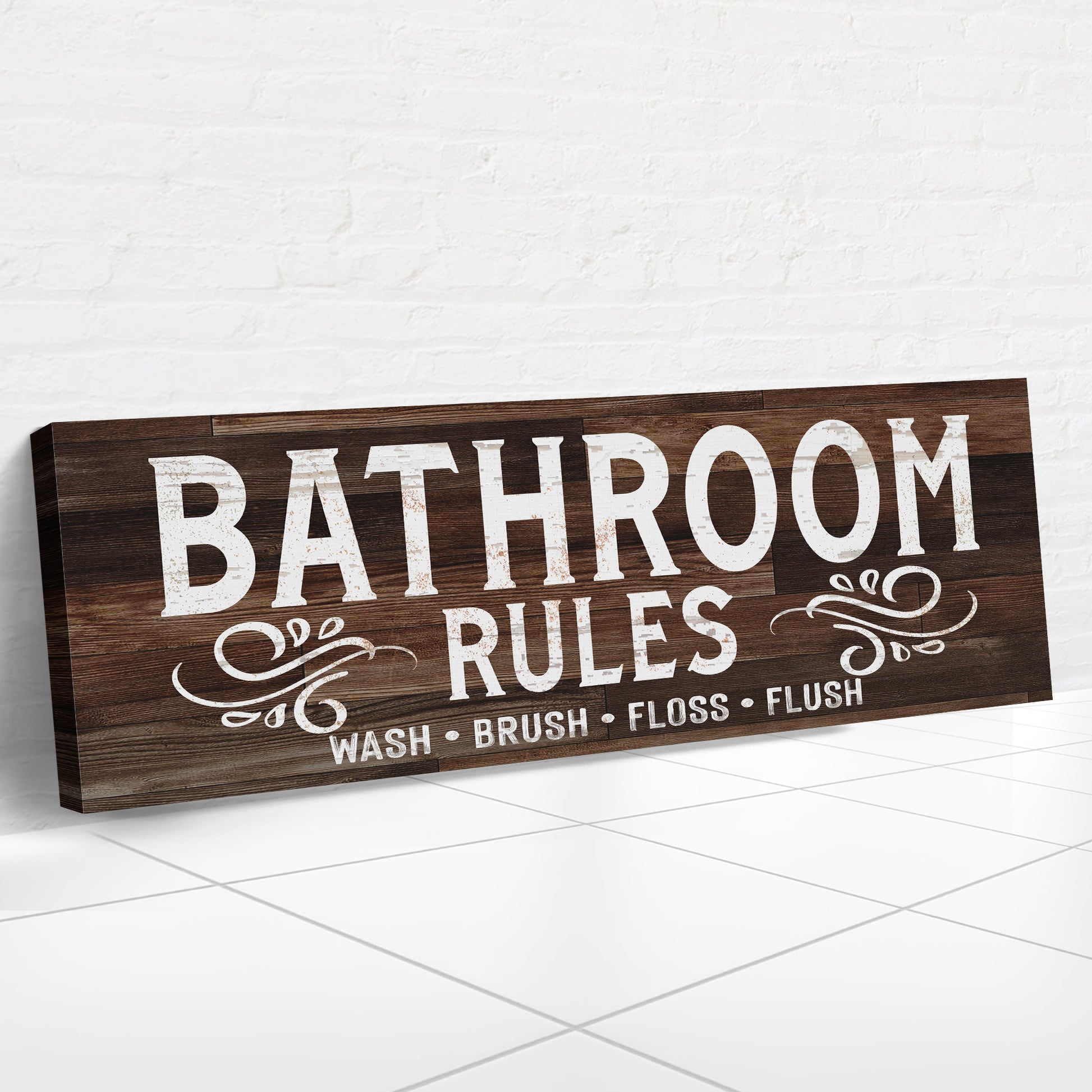 Bathroom Rules Sign Style 1 - Image by Tailored Canvases