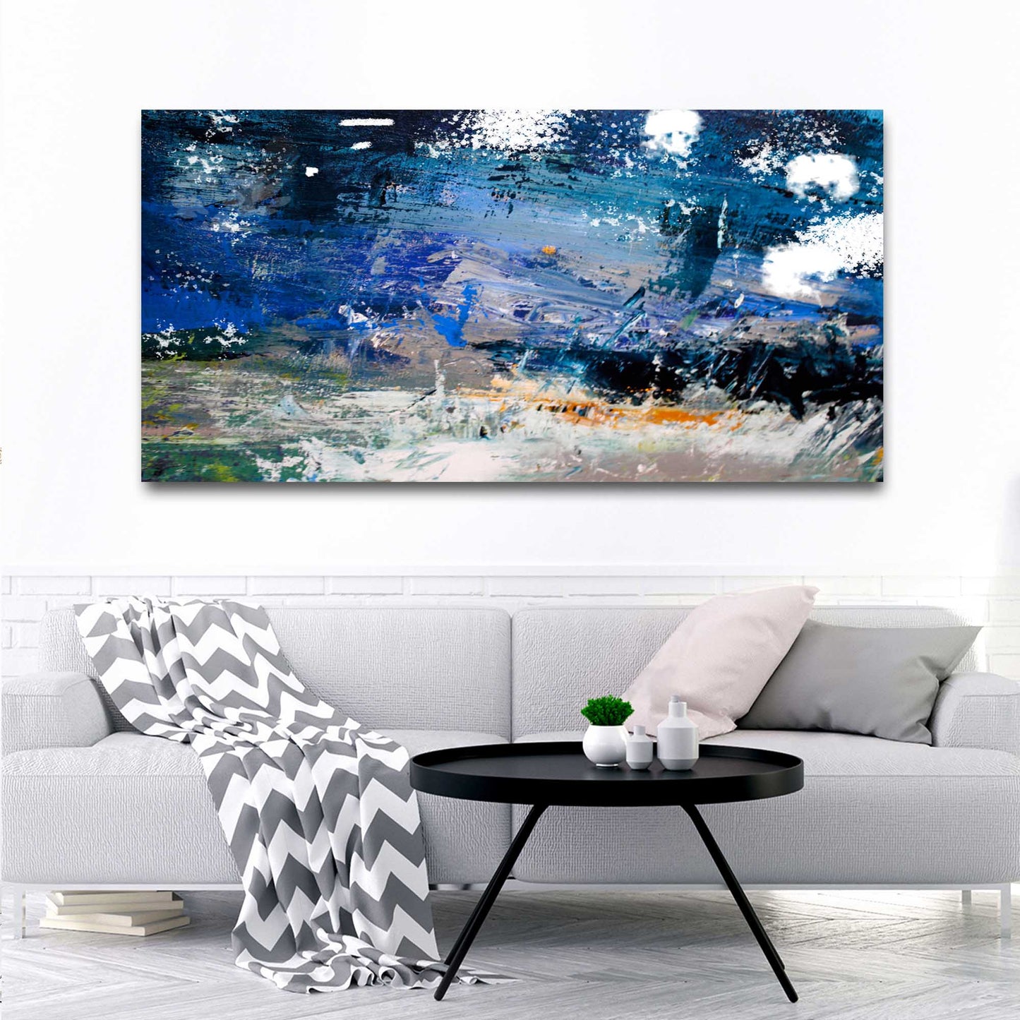 Blue Abstract Canvas Wall Art - Image by Tailored Canvases