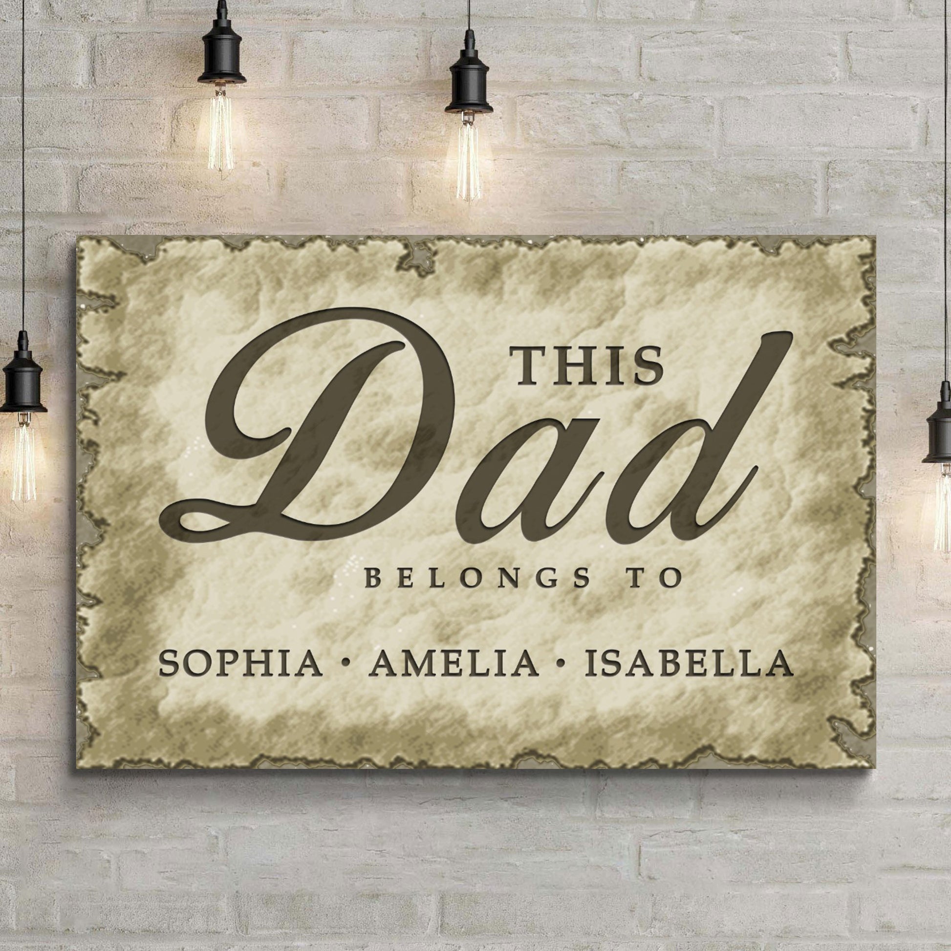 This Dad Belongs To Us Happy Father's Day Sign  - Image by Tailored Canvases