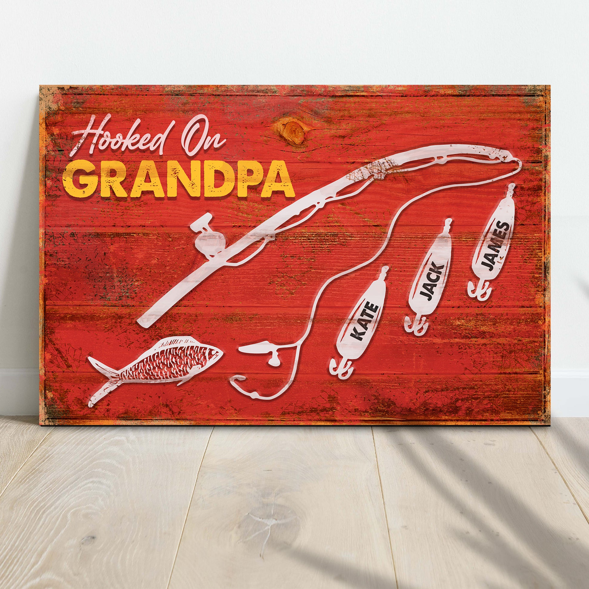 We're Hooked On Grandpa Happy Father's Day Sign - Image by Tailored Canvases