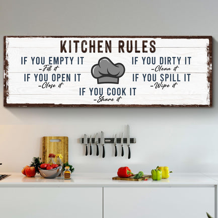 If You Cook It, Share It Kitchen Rules Sign  - Image by Tailored Canvases