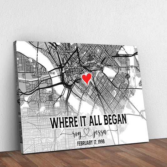 Couple Street Map Sign | Customizable Canvas - Image by Tailored Canvases