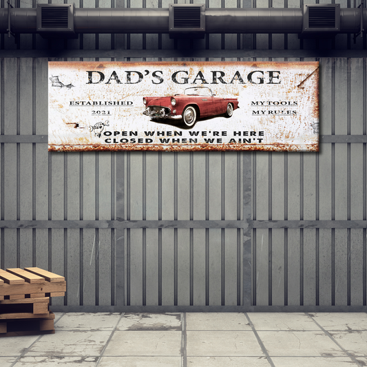 Corvette Garage Sign | Customizable Canvas - Image by Tailored Canvases