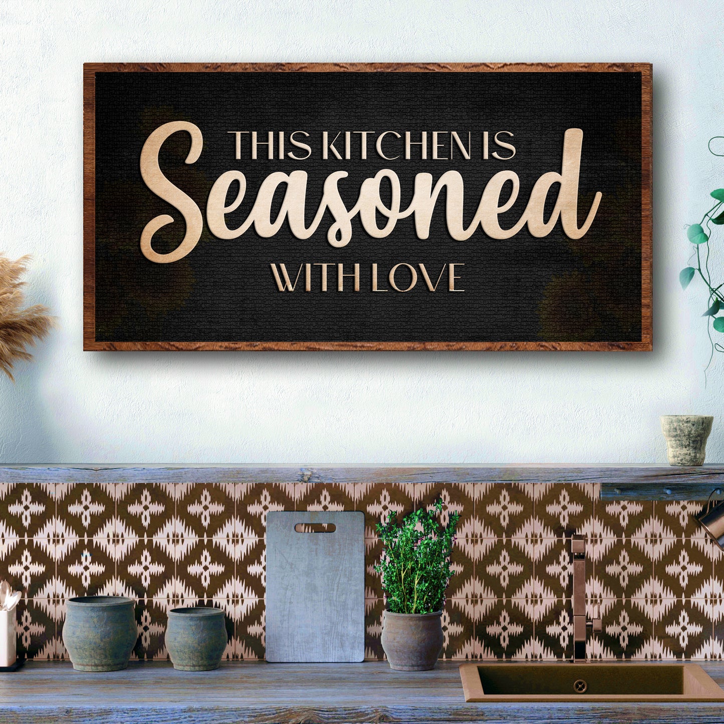 This Kitchen Is Seasoned With Love Sign Style 2 - Image by Tailored Canvases