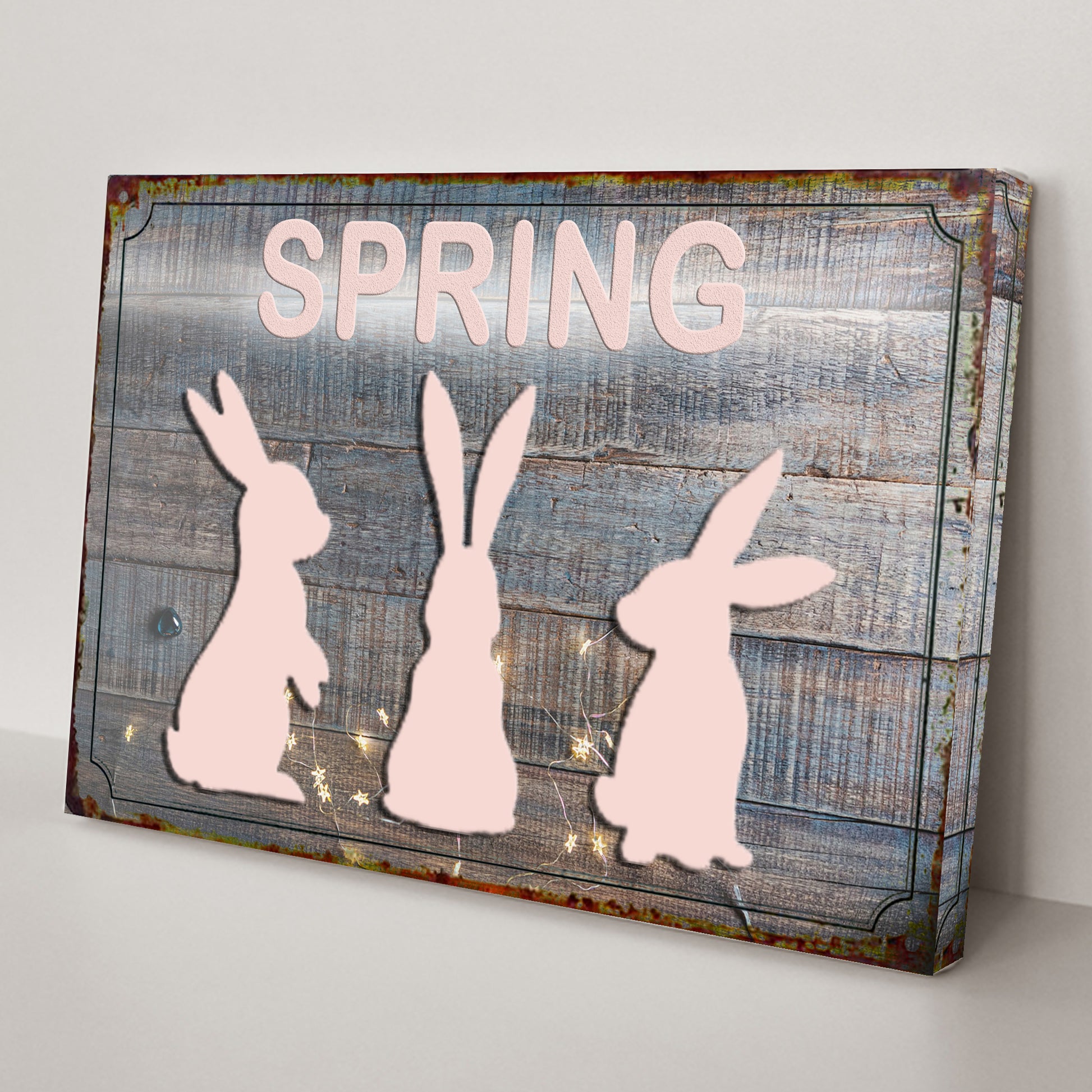 Spring Easter Bunnies Sign Style 1 - Image by Tailored Canvases