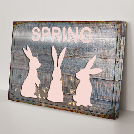 Spring Easter Bunnies Sign  - Image by Tailored Canvases